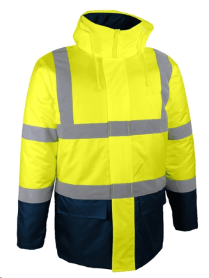 PARKA JAUNE HAUTE-VISIBILITÉ. DOUBLURE ET REMBOURRAGE POLYESTER PARDA
